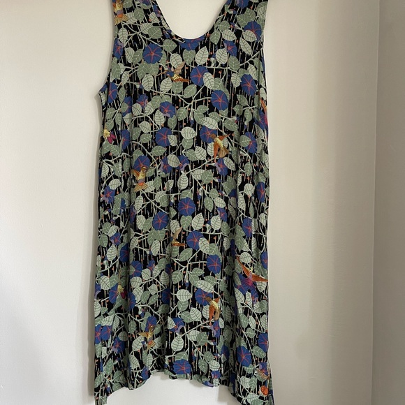 Vintage 90s Botanical Mini Dress - Picture 3 of 6